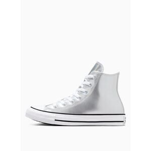 NWT Converse Boys Chuck Taylor All Star Metallic Sneaker, Silver/White, Size 5.5